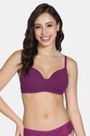 Zivame Padded Non Wired 3/4Th Coverage T-Shirt Bra - Raspberry Radiance — thumbnail 2